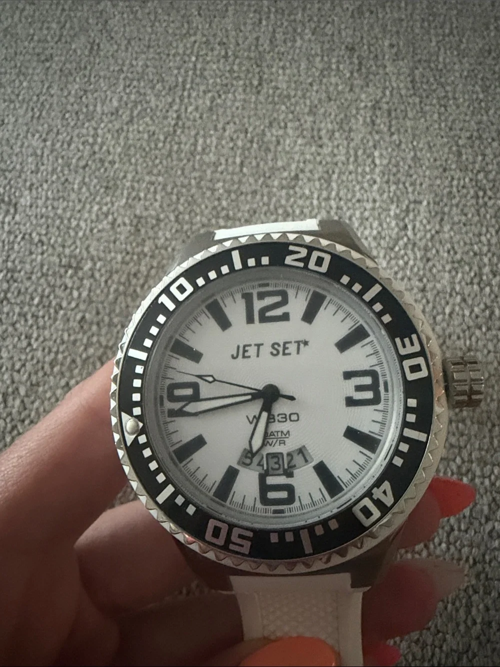Jet Set White and Black Men's Sport Watch